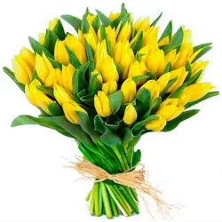 Ramo con 20 tulipanes amarillos para enviar a domicilio.