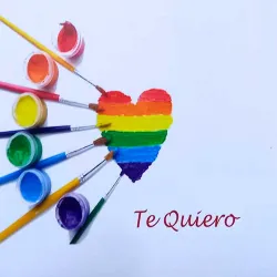 Tarjeta con dedicatoria y corazón: Te quiero