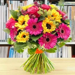 Ramo con gerberas y girasoles en Madrid
