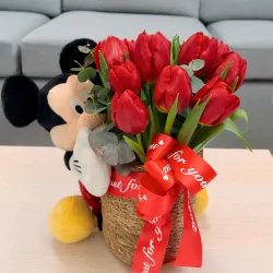 Tulipanes y peluches a domicilio en Madrid