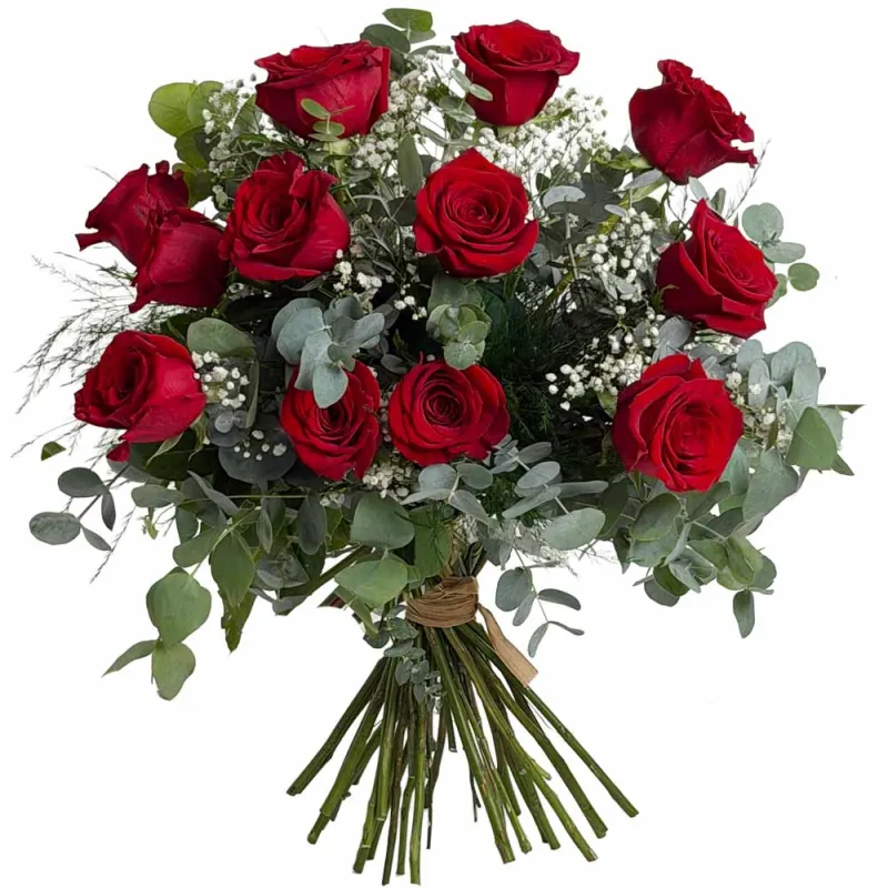 Ramo con doce rosas rojas a domicilio en Madrid