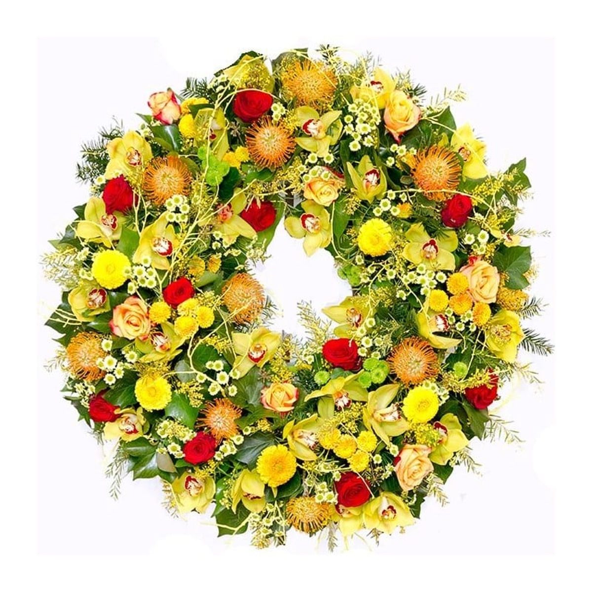 Corona de Orquídeas y Rosas