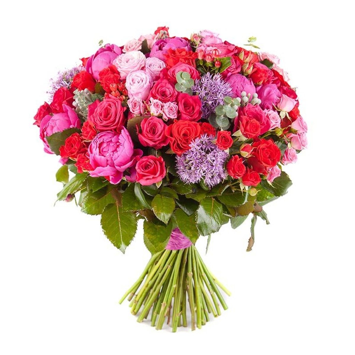 Ramo de peonías y rosas.
