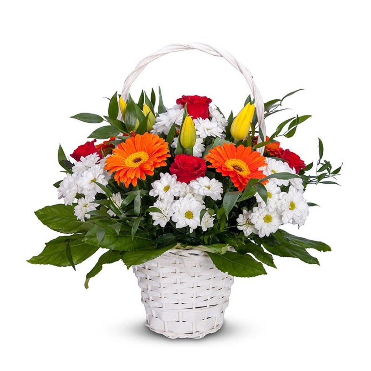Cesta de flores variadas para enviar en Madrid
