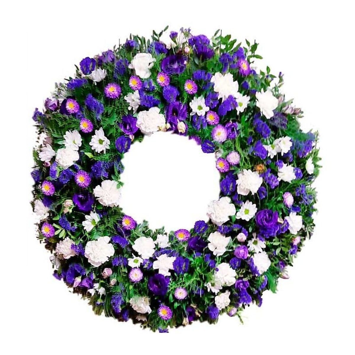 corona de flores purpura