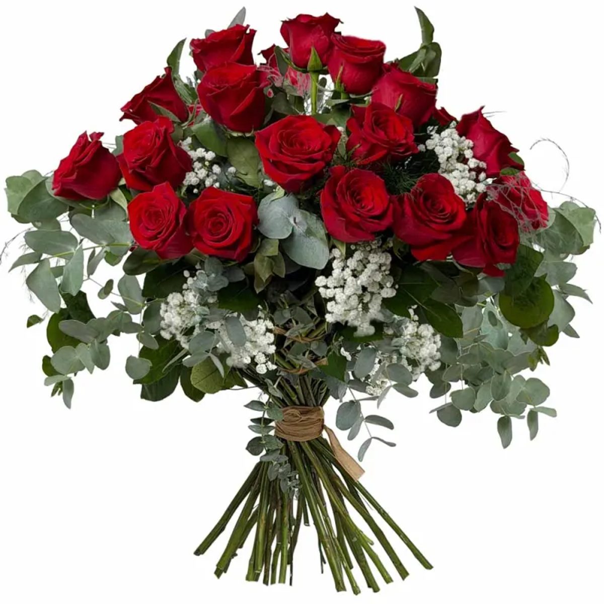 Ramo hecho con 18 rosas rojas en Madrid