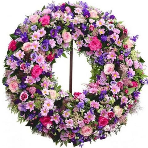Corona de flores Añil