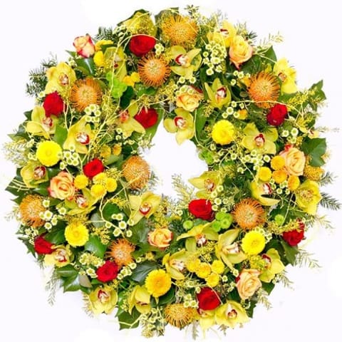 Corona de Orquídeas y Rosas