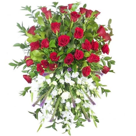 Palma de flores funeral bicolor