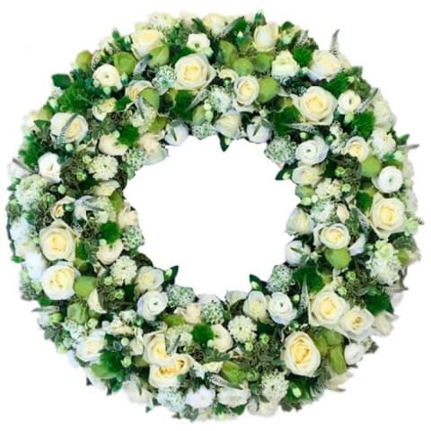 Corona de rosas bicolor