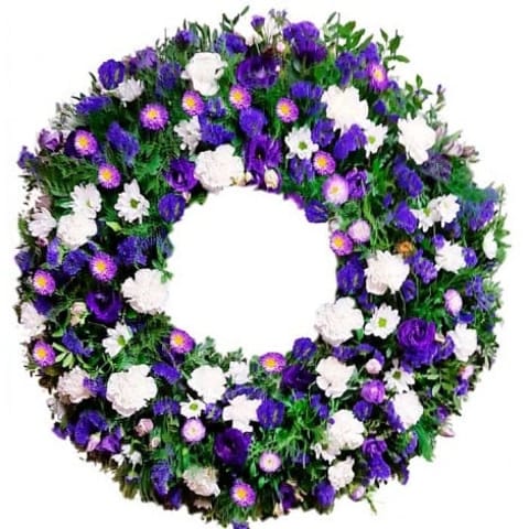 corona de flores purpura