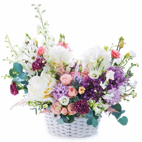 Cestas de flores variadas a domicilio.