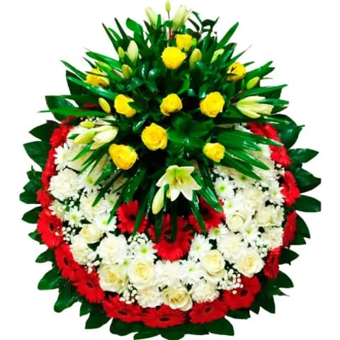 corona de flores funeraria en España.