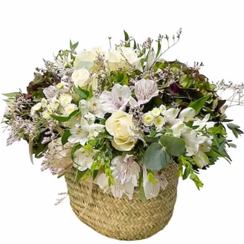 Venta de canastos de flores para enviar a domicilio en España.