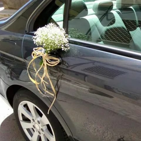 Paniculata para las puertas del coche de boda.