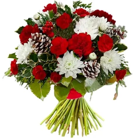 Ramo de flores navideño para enviar en Madrid.