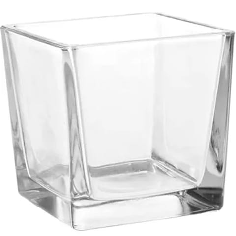Macetero de cristal transparente para orquídeas.