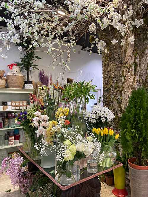 Vista de una floristería en Madrid capital