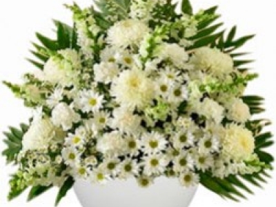 Coronas funerarias blancas. Precio o cómo hacerlas.